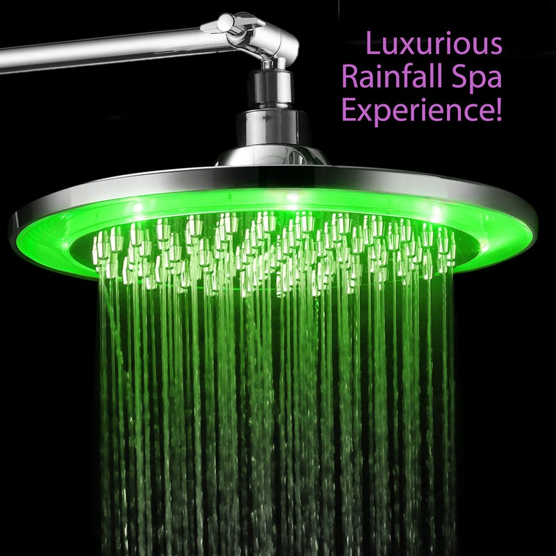 Hotel Spa HotelSpa Giant 10" Rainfall Color-Changing LED Shower Head and FREE 11 Inch Solid Brass Height/Angle Adjustable Extension Arm - Image 4